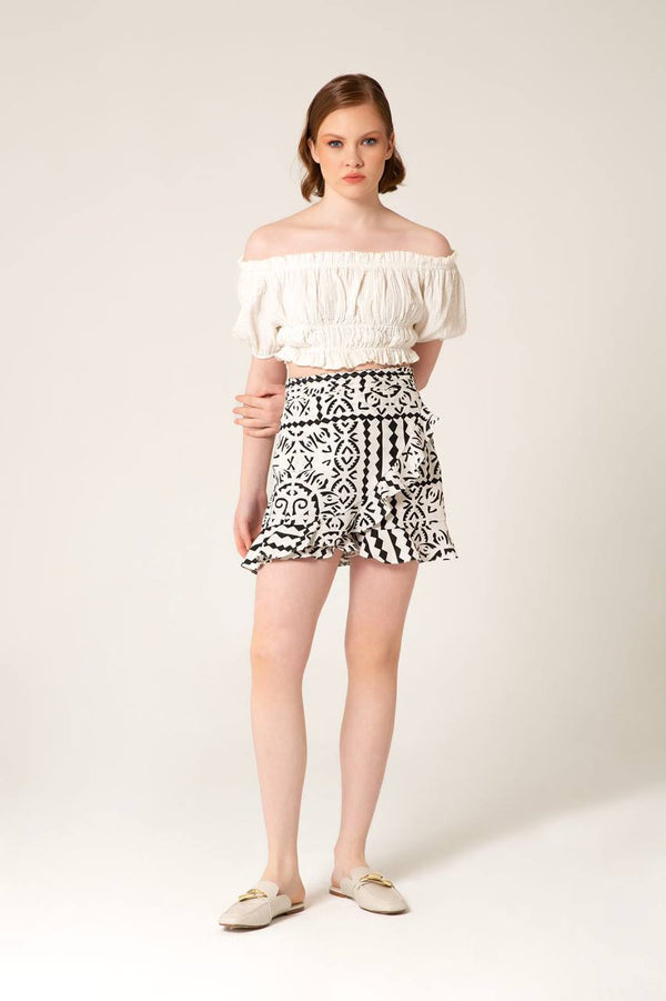 Patterned Skirt Shorts