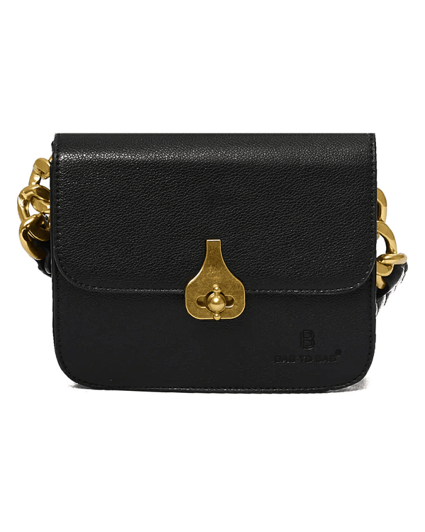 Women's Leather Crossbody Bag with Metal Clasp