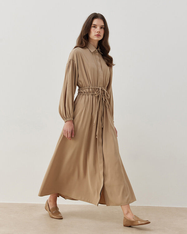 Modal Buttoned Honey Dress Mink