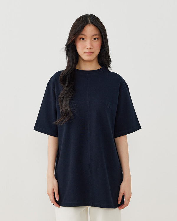 Pike Basic T-shirt with Stitching Details in Navy Blue