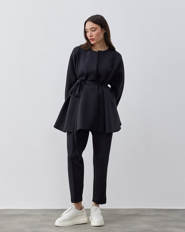 Puff Flounce Dove Jacket in Black